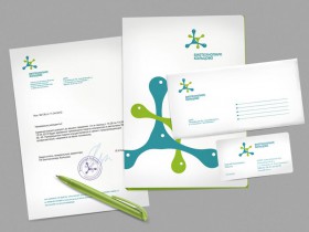 Разработка фирменного стиля компании конверты, бланки и визитки